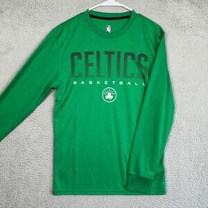 Boston Celtics UNK T-Shirt Mens Small Green Long Sleeve NBA Basketball Tee EUC